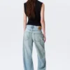 Nebula Mid Rise Loose Barrel Unisex Jeans – Kimberley Blue – Light Blue