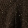 Nepped Knitted Wool-Blend Cardigan – Dark Brown Melange