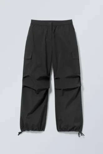 Nila Parachute Trousers – Black