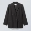 Norma Double Breasted Blazer – Black