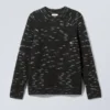 Norman Relaxed Raglan Sweater – Black Melange