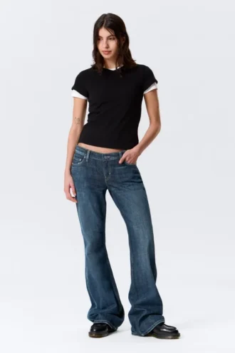 Nova Low Rise Slim Bootcut Jeans – Deep Sea Blue – Dark Blue
