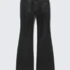 Nova Twist Low Rise Slim Bootcut Leg Jeans – Black Coating – Black