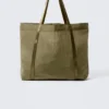 Nylon Tote Bag – Khaki Green