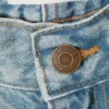 Oblique Low Waist Loose Barrel Jeans – Port Blue – Light Blue