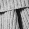 Off-Shoulder Ribbed Knitted Sweater – Grey Melange