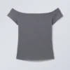 Off Shoulder T-Shirt – Dark Grey