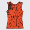 Open Back Boat-Neck Tank Top – Bright Orange Tie-Dye