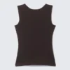 Open Back Boat-Neck Tank Top – Dark Brown