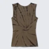 Open Back Boat-Neck Tank Top – Dark Mole Tie-Dye