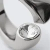 Open-Band Rhinestone Ring – Silver