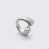Open-Band Rhinestone Ring – Silver