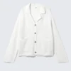 Open-Knit Button-Up Cardigan – Dusty White