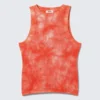 Open-Knit Cotton Tank Top – Orange Tie-Dye