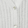 Open-Knit V-Neck Cardigan – Dusty White