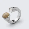 Open Organic Stone Ring – Silver