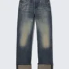 Orbit Mid Rise Regular Fold-Up Jeans – Baltic Blue – Dark Blue