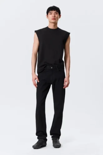 Orion Mid Rise Slim Fit Straight Jeans – Black Rinse – Black