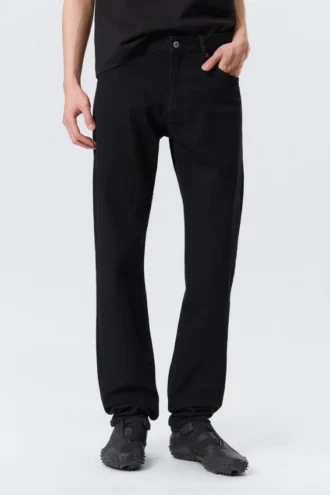Orion Mid Rise Slim Fit Straight Jeans – Black Rinse – Black