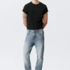 Orion Mid Rise Slim Fit Straight Jeans – Blue Horses – Medium Blue