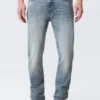 Orion Mid Rise Slim Fit Straight Jeans – Blue Horses – Medium Blue