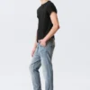 Orion Mid Rise Slim Fit Straight Jeans – Blue Horses – Medium Blue