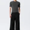 Otis Baggy Pleated Twill Chinos – Black