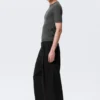 Otis Baggy Pleated Twill Chinos – Black