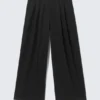 Otis Oversized Pleated Cotton Twill Chinos – Black