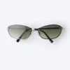 Oval Metal Frame Unisex Sunglasses – Dark Green