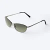 Oval Metal Frame Unisex Sunglasses – Dark Green