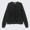 Oversize Ribbed Sweater – Black