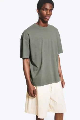 Oversized Boxy T-Shirt – Light Dusty Khaki Green