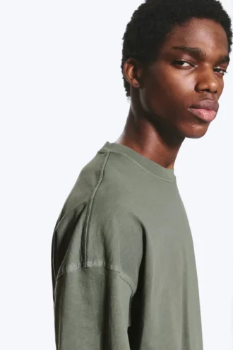 Oversized Boxy T-Shirt – Light Dusty Khaki Green