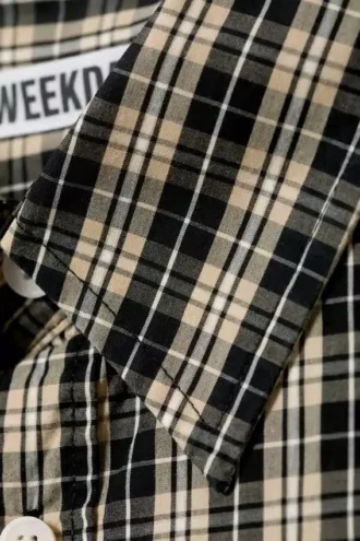 Oversized Checked Shirt – Checked Beige
