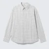 Oversized Checked Shirt – Checked White