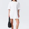 Oversized Cotton T-Shirt Dress – White
