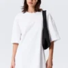 Oversized Cotton T-Shirt Dress – White