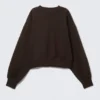 Oversized Crewneck Sweatshirt – Dark Brown