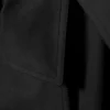Oversized Double-Breasted Canvas Trench Coat – Black