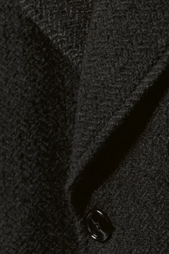 Oversized Double-Breasted Wool-Blend Coat – Dark Grey Herringbone