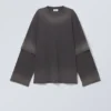 Oversized Double Dyed Longsleeve Top – Black Fade