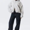 Oversized Fleece Zip Hoodie – Grey Melange