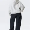 Oversized Fleece Zip Hoodie – Grey Melange