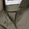 Oversized Funnel-Neck Canvas Parka – Khaki Green