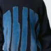 Oversized Graphic Knitted Cotton Sweater – Navy Blue – Alive