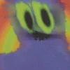 Oversized Graphic Printed T-Shirt – Hypno Purple Monster White