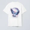 Oversized Graphic Printed T-Shirt – White – Blue Dove