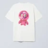 Oversized Graphic Printed T-Shirt – White – Shiny Guy