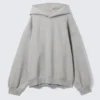 Oversized Heavy Cotton Fleece Hoodie – Grey Melange